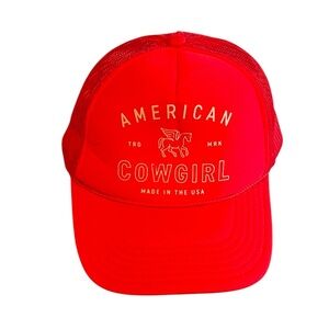 Red American Cowgirl Trucker Hat